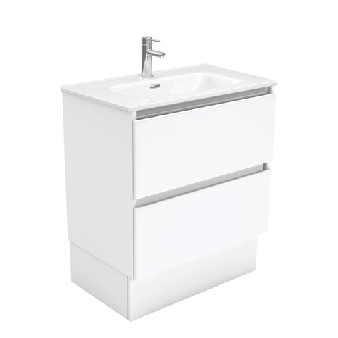 Fienza Joli Quest Vanity On Kickboard (1 Taphole) 750mm Gloss White JOL75QK