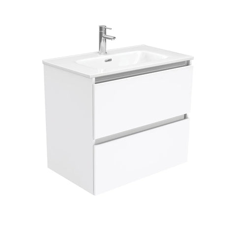 Fienza Joli Ceramic Quest Wall Hung Vanity 750mm (3 Taphole) White JOL75Q-3