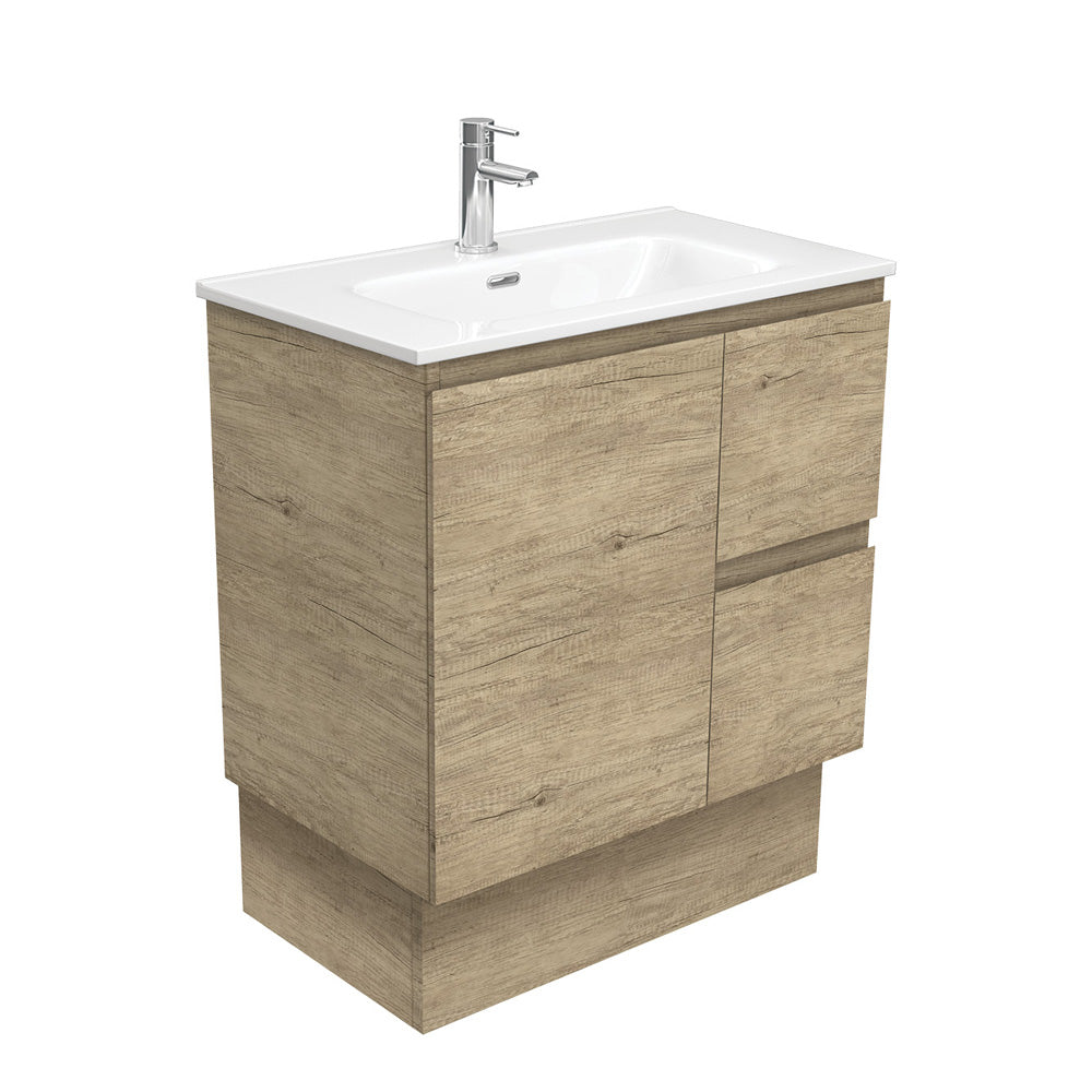 Fienza Joli Edge Vanity On Kickboard Right Drawers (1 Taphole) Joli 750mm Scandi Oak JOL75SKR