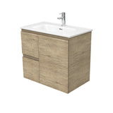 Fienza Joli Edge Wall Hung Vanity Left Drawers (1 Taphole) 750mm Scandi Oak JOL75SL