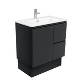 Fienza Joli Fingerpull Vanity On Kickboard Right Drawers (1 Taphole) 750mm Satin Black JOL75ZBKR