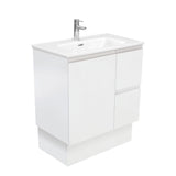 Fienza Joli Fingerpull Vanity On Kickboard Right Drawers (1 Taphole) 750mm Satin White JOL75ZKR