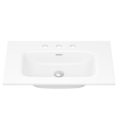 Fienza Joli Ceramic Vanity Bench Top 750mm (3 Taphole) Gloss White JOL75-3