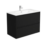 Fienza Joli Vanity 900mm Satin Black Wall Hung 1 Taphole JOL90BB