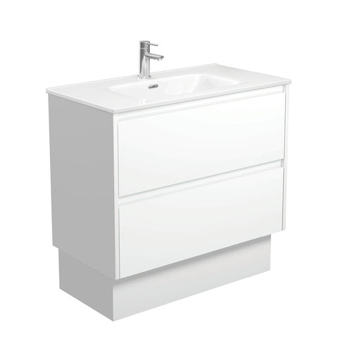 Fienza Joli Vanity 900mm Satin White On Kickboard 1 Taphole JOL90BWK