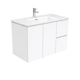 Fienza Joli Fingerpull Wall Hung Vanity Right Drawers (1 Taphole) 900mm Gloss White JOL90FR