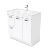 Fienza Joli Uni Vanity On Kickboard (1 Taphole) 900mm Gloss White JOL90NKWL