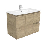 Fienza Joli Edge Wall Hung Vanity Right Drawers (1 Taphole) 900mm Scandi Oak JOL90SR