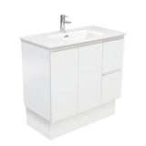 Fienza Joli Fingerpull Wall Hung Vanity Right Drawers (1 Taphole) 900mm Satin White JOL90ZR