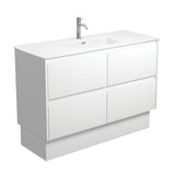 Fienza Joli Amato Vanity On Kickboard (1 Taphole) 1200mm Satin White/Matte White JOLM120BWK