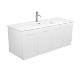 Fienza Joli Mila Shaker Wall Hung Vanity No Handles (1 Taphole) 1200mm Matte White JOLM120M