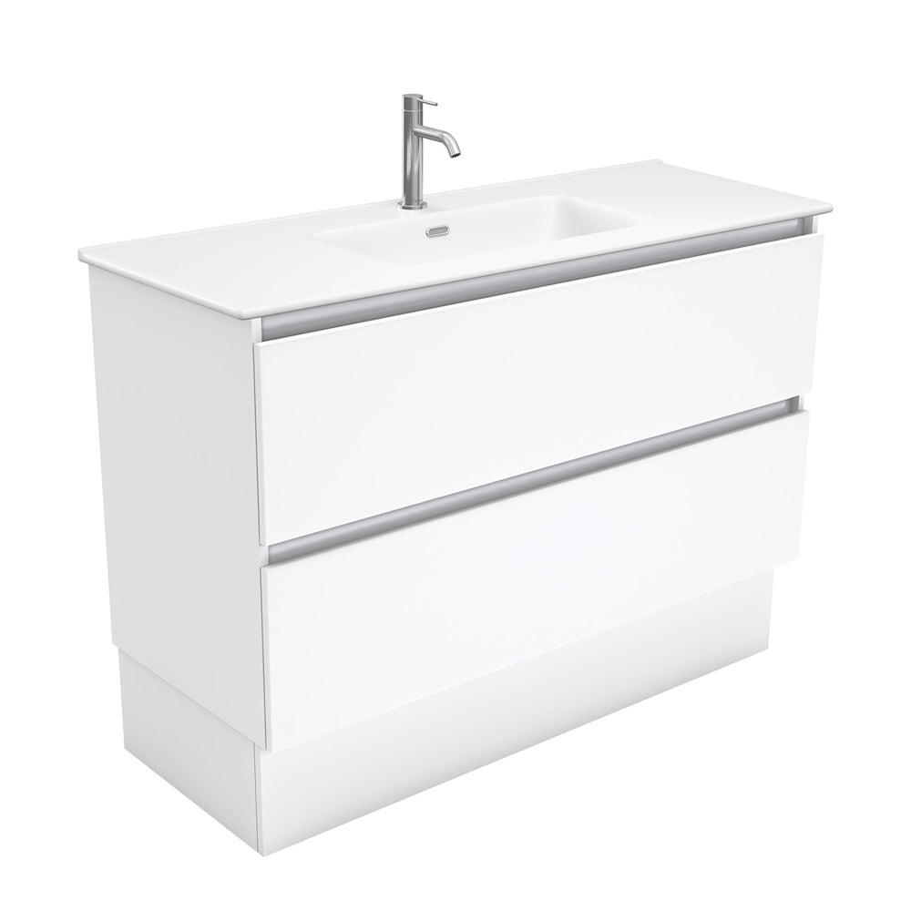 Fienza Joli Quest Vanity On Kickboard (1 Taphole) 1200mm Matte White JOLM120QK