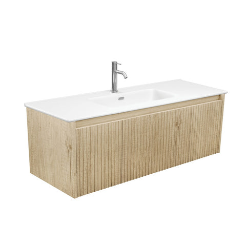 Fienza Joli Alina Wall Hung Vanity (1 Taphole) 1200mm Scandi Oak/Matte White JOLM120RSC
