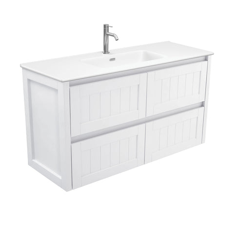 Fienza Joli Hampton Wall Hung Vanity (1 Taphole) 1200mm Matte White JOLM120T