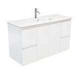 Fienza Joli Fingerpull Wall Hung Vanity (1 Taphole) 1200mm Matte White/Satin White JOLM120Z