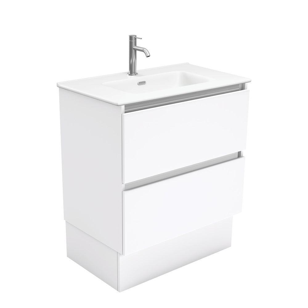Fienza Joli Quest Vanity On Kickboard (1 Taphole) 750mm Matte White JOLM75QK