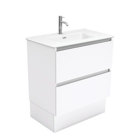 Fienza Joli Quest Vanity On Kickboard (1 Taphole) 750mm Matte White JOLM75QK