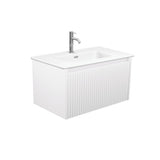 Fienza Joli Alina Wall Hung Vanity (1 Taphole) 750mm Matte White/Satin White JOLM75RW