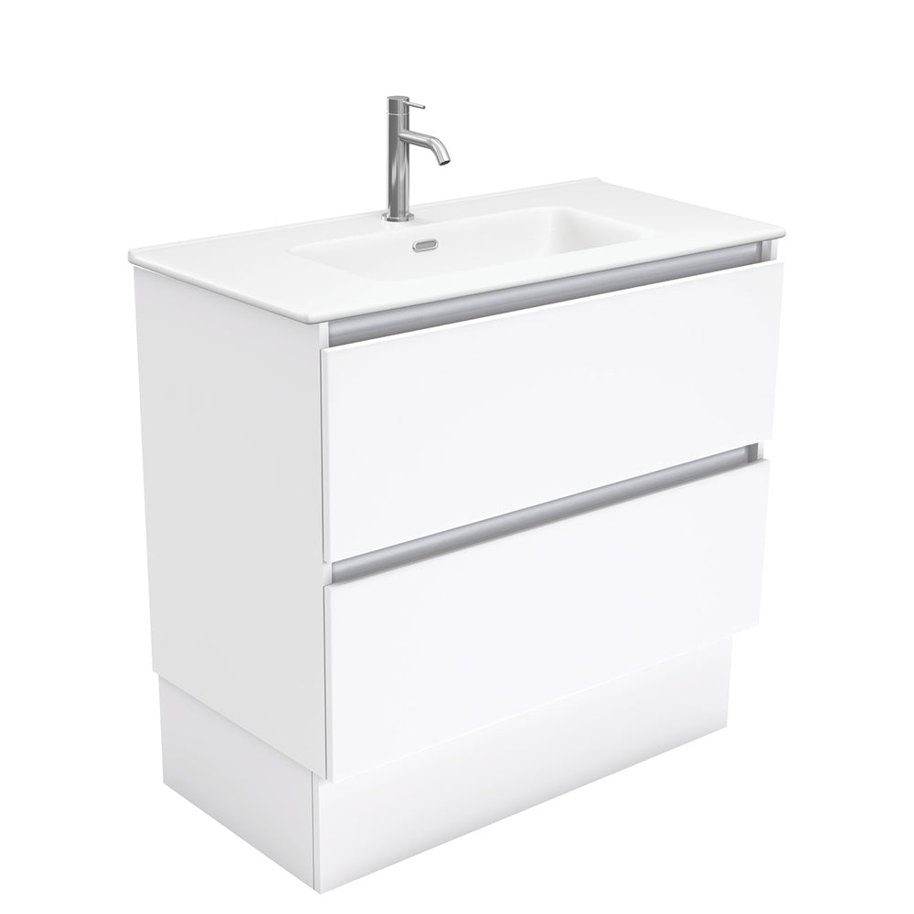 Fienza Joli Quest Vanity On Kickboard (1 Taphole) 900mm Matte White JOLM90QK