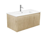 Fienza Joli Alina Scandi Oak Wall Hung Vanity 900mm Matte White JOLM90RSC