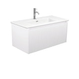 Fienza Joli Alina Satin White Wall Hung Vanity Drawer (1 Taphole) 900mm Matte White JOLM90RW