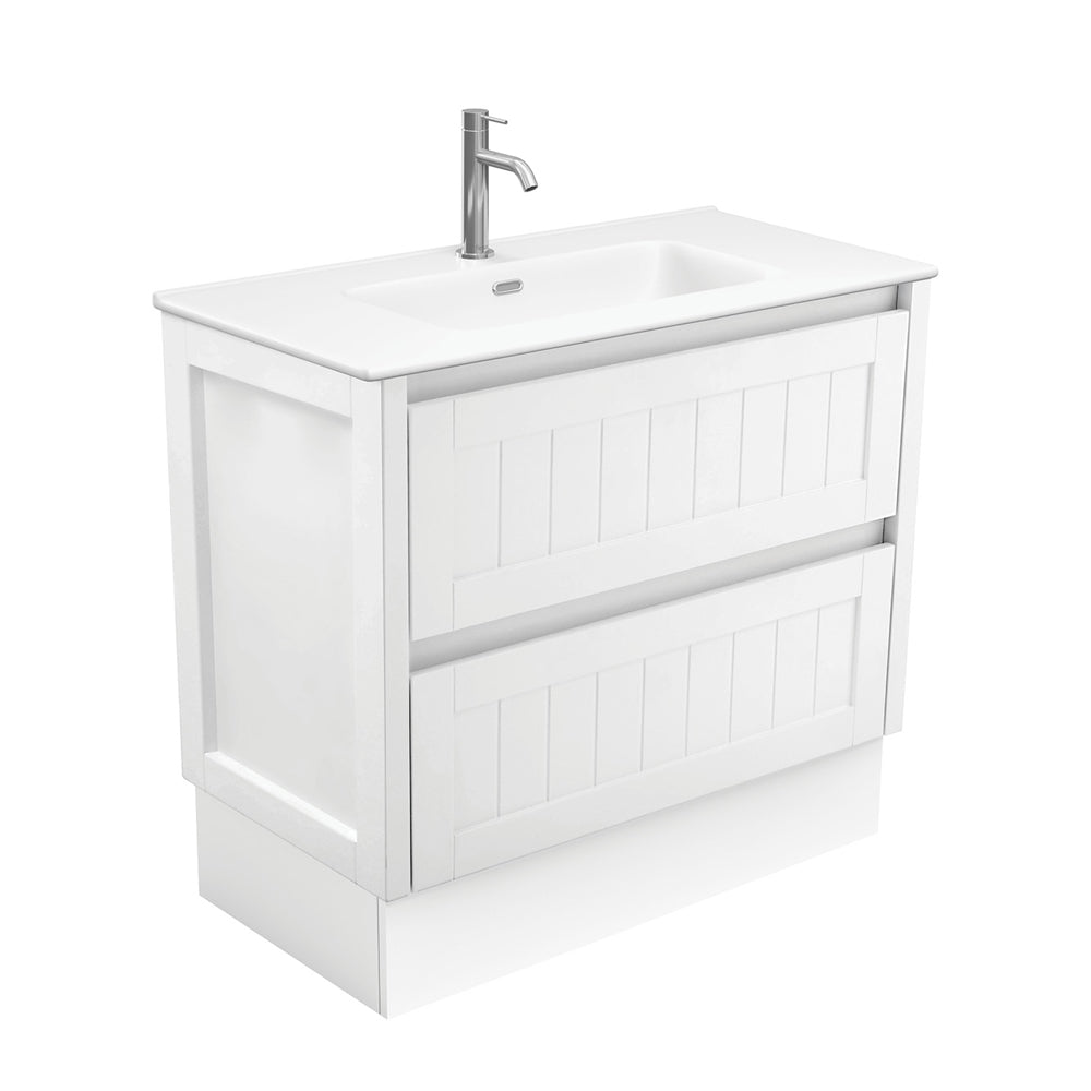 Fienza Joli Hampton Vanity On Kickboard (1 Taphole) 900mm Matte White JOLM90TK