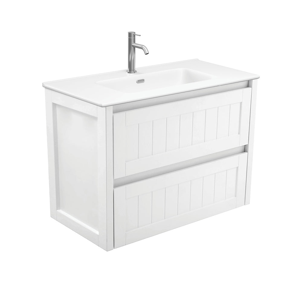 Fienza Joli Hampton Wall Hung Vanity (1 Taphole) 900mm Matte White JOLM90T