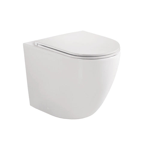 Fienza Koko Tornado Wall Faced Toilet Suite Slim Seat (S Trap) Viega V-03 Under Counter Cistern (No Button) Gloss White K002376A-V3-2