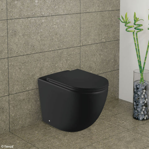 Fienza Koko Wall Faced Toilet Suite (S Trap) Viega V-01 Cistern (No Button) Matte Black K002376MBA-V1
