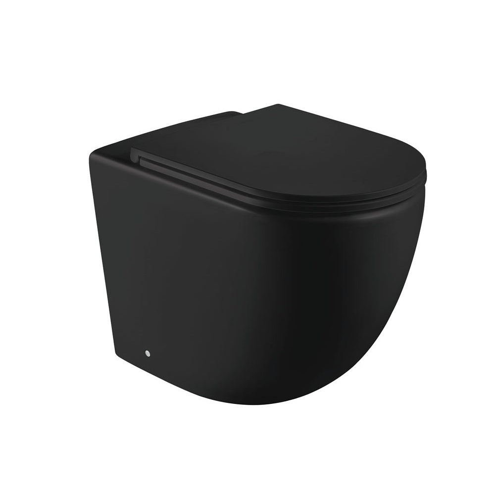 Fienza Koko Wall Faced Toilet Suite (S Trap) Viega V-03 Under Counter Cistern (No Button) Matte Black K002376MBA-V3