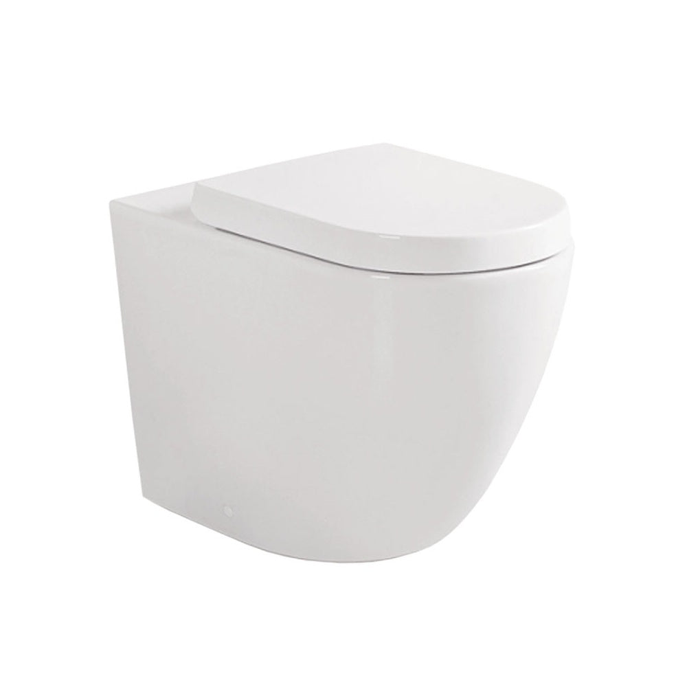 Fienza Koko Tornado Wall Faced Toilet Suite (S Trap) Viega V03 Under Counter Cistern (No Button) Gloss White K002376A-V3