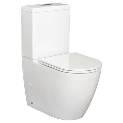 Fienza Empire Back to Wall Toilet Suite Slim Seat (P Trap) Gloss White K003P-2