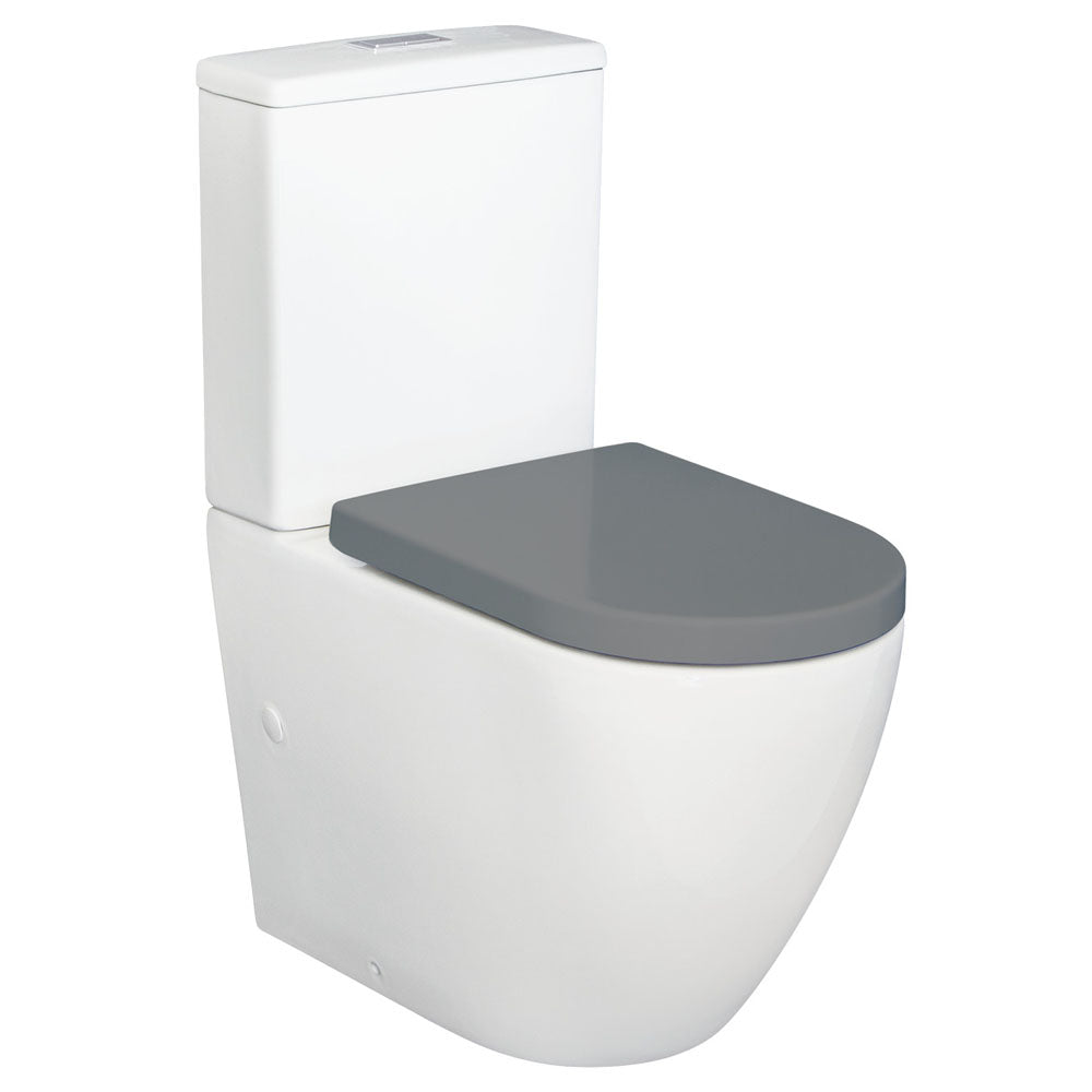 Fienza Geberit Alix Tornado S Trap Toilet Suite 160-210mm Gloss White w/ Grey Seat K011GGEB