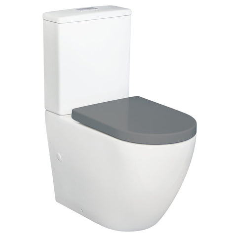 Fienza Geberit Alix Tornado S Trap Toilet Suite 160-210mm Gloss White w/ Grey Seat K011GGEB