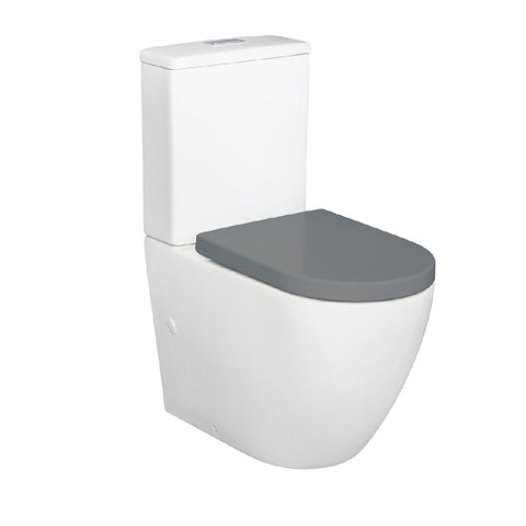 Fienza Alix Rimless Toilet Suite (S Trap) 160-220 Gloss White Grey Seat K011GB