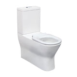 Fienza Delta Care Back to Wall Toilet Suite (P Trap) White Seat - Slim Chrome Buttons - Gloss White K013WP-SB