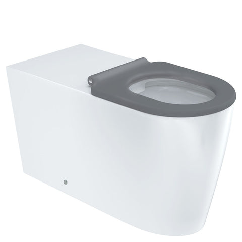Fienza Isabella Care Wall Faced Suite 800mm S Trap R&T Cistern w/ Care Flush Button Gloss White w/ Grey Seat K016GA-RT
