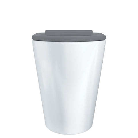 Fienza Isabella Care Wall Faced Toilet Suite (S Trap) Viega V-01 Cistern (No Button) Gloss White Grey Seat K016GA-V1