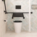 Fienza Isabella Care Wall Faced Pan S Trap Gloss White w/ Matte Black Seat K016MBA-PS