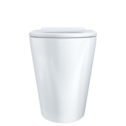 Fienza Isabella Care Wall Faced Toilet Suite (S Trap) Viega V-01 Cistern (No Button) Gloss White White Seat K016WA-V1