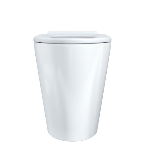 Fienza Isabella Care Wall Faced Suite S Trap Geberit Sigma Cistern No Button Gloss White w/ White Seat K016WA-GE