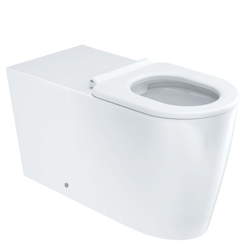 Fienza Isabella Care Wall Faced Toilet Suite (S Trap) Viega V-01 Cistern (No Button) Gloss White White Seat K016WA-V1
