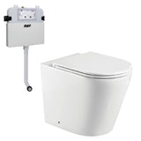 Fienza Isabella Wall Faced Pan Slim Seat (S Trap) Geberit Sigma In Wall Cistern (No Button) Gloss White K019A-GE-2