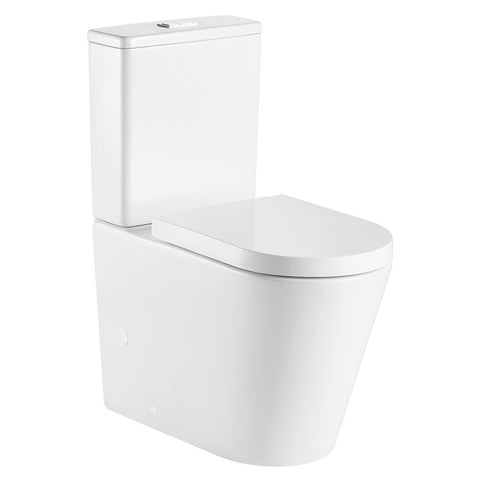 Fienza Kaya Tornado Back to Wall Toilet Suite Thick Seat (P Trap) Gloss White K021P-1