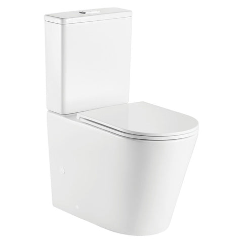 Fienza Geberit Kaya Tornado Back to Wall Toilet Suite Slim Seat (P Trap) Gloss White K021GEP