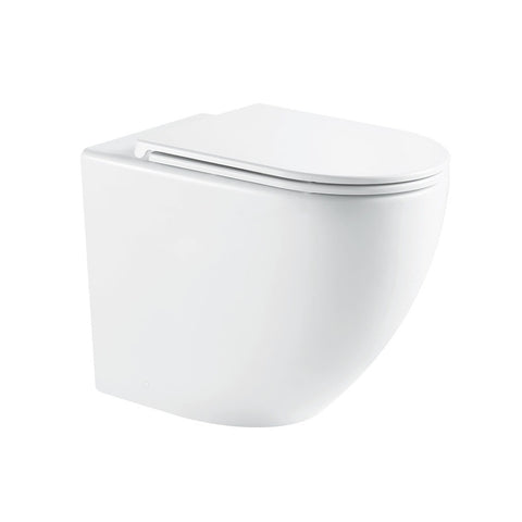 Fienza Alix Ambulant Wall Faced Toilet Suite Slim Seat (S Trap) Viega V-01 In Wall Cistern (No Button) Gloss White K025A-V1-2