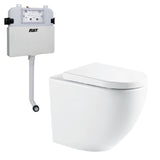 Fienza Alix Wall Faced Toilet (S Trap) R&T In Wall Cistern (No Button) Gloss White K025A-R&T