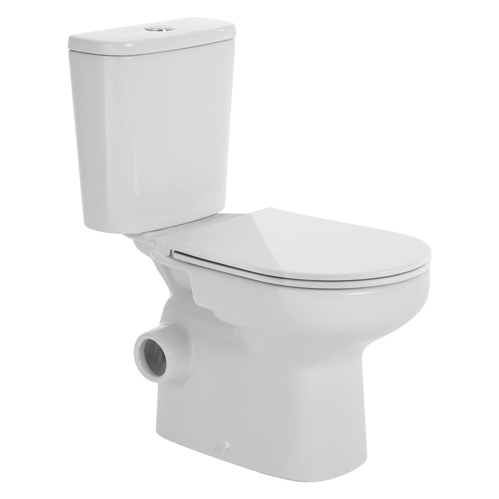Fienza Petra Left Skew Close Coupled Toilet Suite Slim Seat Gloss White K026L-2