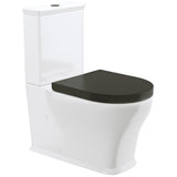 Fienza Lillian Tornado Back To Wall S Trap 160-230mm R&T Flush Gloss White w/ Gloss Black Seat K031GBB