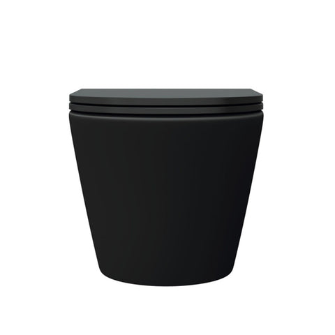 Fienza Koko Wall Hung Toilet Suite w/ Viega V-04 Under Counter Cistern (No Button) Matte Black K2376MB-V4